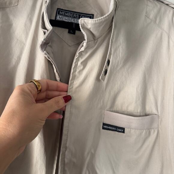 Members Only tan bomber jacket size large - Picture 3 of 10